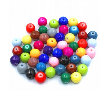 KORALIKI POWLEKANE SZKLANE 8mm MIX 50SZT HURT