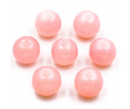 KORALIKI SZKLANE JADEITOWE 8mm Łososiowe 20szt