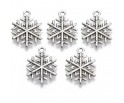 ZAWIESZKA METALOWA CHARMS ŚNIEŻYNKA PŁATEK ŚNIEGU MIKOŁAJKI ŚWIĘTA 5szt