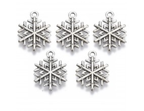 ZAWIESZKA METALOWA CHARMS ŚNIEŻYNKA PŁATEK ŚNIEGU MIKOŁAJKI ŚWIĘTA 5szt