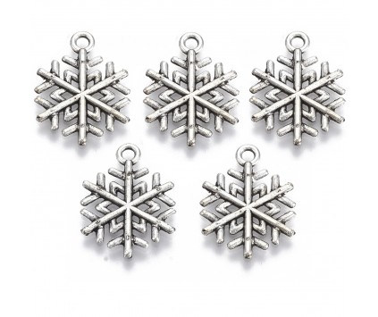 ZAWIESZKA METALOWA CHARMS ŚNIEŻYNKA PŁATEK ŚNIEGU MIKOŁAJKI ŚWIĘTA 5szt