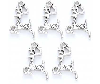 ZAWIESZKA METALOWA CHARMS RENIFER RENIFEREK RENIFERY MIKOŁAJKI ŚWIĘTA 5szt