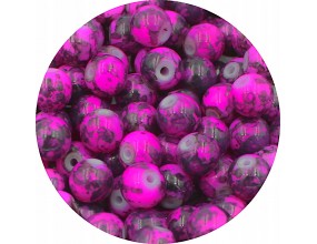 Koraliki Szklane Marmurki Różowe Ciemne Kule 8mm 50szt