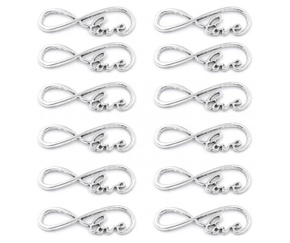 Łącznik Nieskończoność do Bransoletki Naszyjnika Love 36mm Metal 10 sztuk