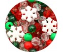 MIX ŚWIĄTECZNYCH KORALIKÓW 6mm MIKOŁAJKI KULKI ŚNIEŻYNKI ŚWIĘTA 50szt