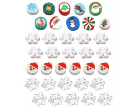 KORALIKI ŚWIETA ŚWIĄTECZNE MIKOŁAJE ŚNIEŻYNKI DO BRANSOLETEK ZESTAW 36szt