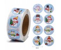 Naklejki Świąteczne do Paczek Prezentów Święta Mikołaj Gwiazdka Rolka 500sz