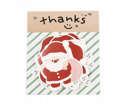 Naklejki Świąteczne Mikołaje Mikołaj do Prezentów Paczek Święta 10szt