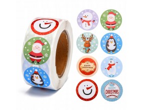 Naklejki Świąteczne Święta Mikołaj na Prezenty Mikołajki Gwiazdka 50szt