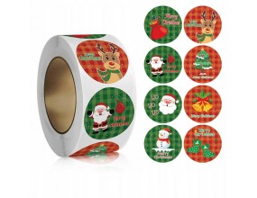 Naklejki do Prezentów Kartek Scrapbooking Świąteczne Mikołajki 50szt