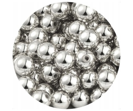 Koraliki Akryl. Srebrne 8mm Świąteczne Ozdoby Święta do Biżuterii 50 SZTUK