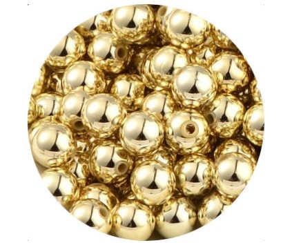 Koraliki Akrylowe Złote 8mm Świąteczne Ozdoby Święta do Biżuterii 100 SZTUK