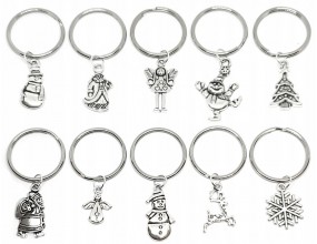 BRELOKI BRELOCZKI ŚWIĄTECZNE ZESTAW KOMPLET MIKOŁAJKI ŚWĘTA PREZENT 10szt