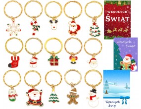 Breloki Breloczki Świąteczne Zestaw Brelok Święta Mikołaj Prezent Kartki 15