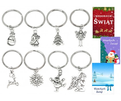 Breloki Breloczki Świąteczne Zestaw Brelok Święta Mikołaj Prezent Kartki 8