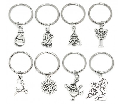 Breloki Breloczki Świąteczne Zestaw Brelok Święta Mikołaj Prezent Kartki 8