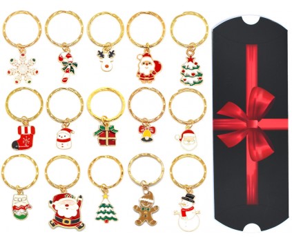 Breloki Breloczki Świąteczne Zestaw Brelok Święta Mikołaj Prezent Pudełko
