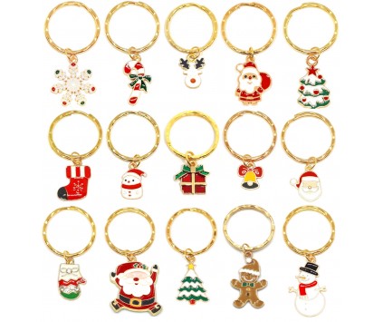 Breloki Breloczki Świąteczne Zestaw Brelok Święta Mikołaj Prezent Kartki 15