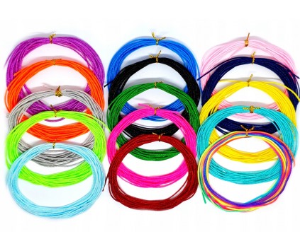 SZNUREK NYLONOWY Mix 15 KOLORÓW 45m Zestaw 0,4MM