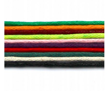 SZNUREK JUBILERSKI DO BIŻUTERII BAWEŁNIANY WOSKOWANY 1,5mm MIX 10 x 1m