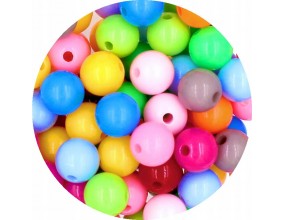 Koraliki Gładkie Klasyczne w Kształcie Kulki 10mm 50szt Akryl Mix Kolorów