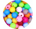 Koraliki Gładkie Klasyczne w Kształcie Kulki 10mm 50szt Akryl Mix Kolorów