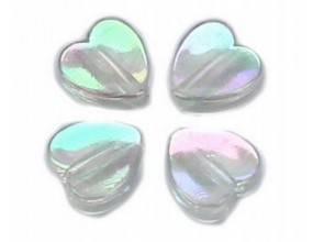 Koraliki SERCA SERDUSZKA SERCE Opalizujące Akrylowe 8x8mm Białe 20szt