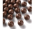 Koraliki Gładkie Klasyczne w Kształcie Kulki 10mm 20szt Akryl Brązowe