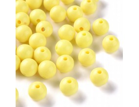 Koraliki Gładkie Klasyczne w Kształcie Kulki 10mm 20szt Akryl Żółte