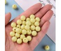 Koraliki Gładkie Klasyczne w Kształcie Kulki 10mm 20szt Akryl Żółte