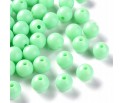 Koraliki Gładkie Klasyczne w Kształcie Kulki 10mm 20szt Akryl Miętowe