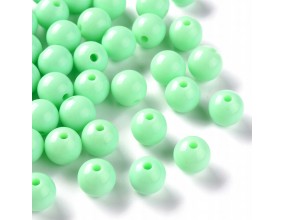 Koraliki Gładkie Klasyczne w Kształcie Kulki 10mm 20szt Akryl Miętowe