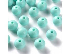 Koraliki Gładkie Klasyczne w Kształcie Kulki 10mm 20szt Akryl Turkusowe