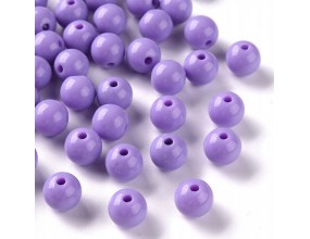 Koraliki Gładkie Klasyczne w Kształcie Kulki 10mm 20szt Akryl Fioletowe