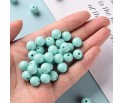 Koraliki Gładkie Klasyczne w Kształcie Kulki 10mm 20szt Akryl Turkusowe
