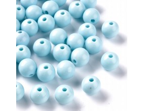 Koraliki Gładkie Klasyczne w Kształcie Kulki 10mm 20szt Akryl Błękitne
