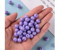 Koraliki Gładkie Klasyczne w Kształcie Kulki 10mm 20szt Akryl Fioletowe
