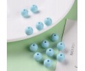 Koraliki Gładkie Klasyczne w Kształcie Kulki 10mm 20szt Akryl Błękitne