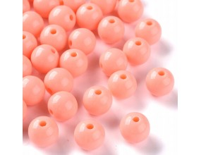 Koraliki Gładkie Klasyczne w Kształcie Kulki 10mm 20szt Akryl Pomarańczowe