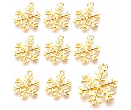 ZAWIESZKA CHARMS ŚNIEŻYNKA PŁATEK ŚNIEGU ŚWIĘTA MIKOLAJ GWIAZDKA 10szt
