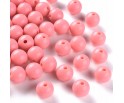 Koraliki Gładkie Klasyczne w Kształcie Kulki 10mm 20szt Akryl Pudrowy Róż