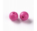 Koraliki Gładkie Klasyczne w Kształcie Kulki 10mm 20szt Akryl Ciemny Róż