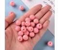 Koraliki Gładkie Klasyczne w Kształcie Kulki 10mm 20szt Akryl Pudrowy Róż