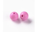 Koraliki Gładkie Klasyczne w Kształcie Kulki 10mm 20szt Akryl Różowe
