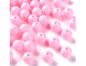 Koraliki Gładkie Klasyczne w Kształcie Kulki 10mm 20szt Akryl Różowe Jasne