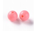 Koraliki Gładkie Klasyczne w Kształcie Kulki 10mm 20szt Akryl Pudrowy Róż