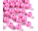 Koraliki Gładkie Klasyczne w Kształcie Kulki 10mm 20szt Akryl Różowe