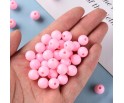 Koraliki Gładkie Klasyczne w Kształcie Kulki 10mm 20szt Akryl Różowe Jasne
