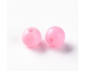 Koraliki Gładkie Klasyczne w Kształcie Kulki 10mm 20szt Akryl Różowe Jasne