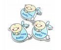 KORALIKI DREWNIANE BABY SHOWER OZDOBY BOBAS DZIECKO NIEMOWLĘ DZIDZIA 9szt